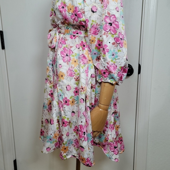 Hayden Los Angeles Pink Fit & Flare Spring Floral Dress Size Small - Picture 6 of 13